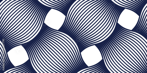 Weaving seamless pattern, traditional wicker lacing handcraft endless abstract background, geometric line weave wallpaper.