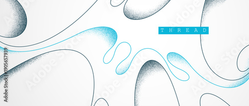 Minimal curvy lines vector abstract background, relaxing and tranquil art abstraction, antistress textured flowing lines, elegant dunamic graphics.