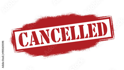 Cancelled Stamp: A bold red stamp proclaims CANCELLED, conveying a clear message of discontinuation.