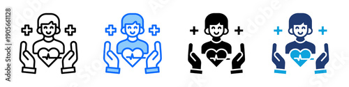 Patient Support Icon Set Multi Style Vector Illustration