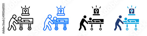 Emergency Help Icon Set Multi Style Vector Illustration