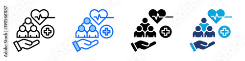 Public Health Icon Set Multi Style Vector Illustration