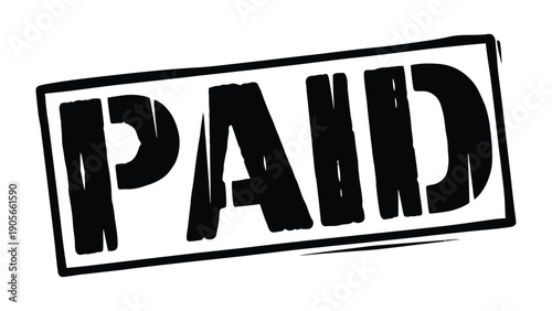 Paid Stamp: A bold, stamped PAID message. A clear symbol of transaction completion.