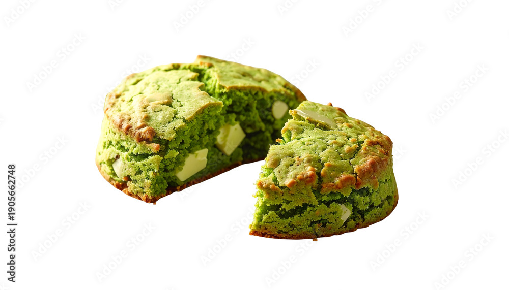 Fototapeta premium Matcha White Chocolate Scone Illustration