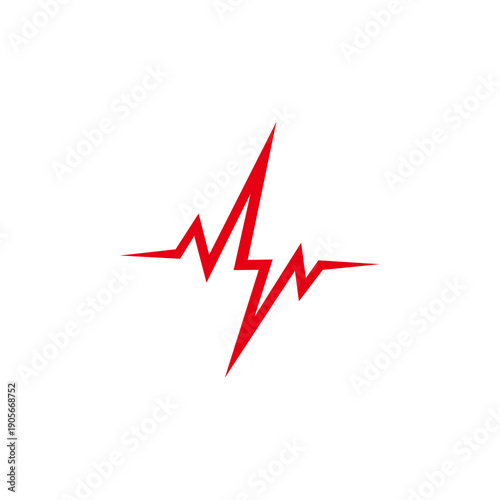 Red Heartbeat Pulse Line ECG EKG Wave Graphic on White Background