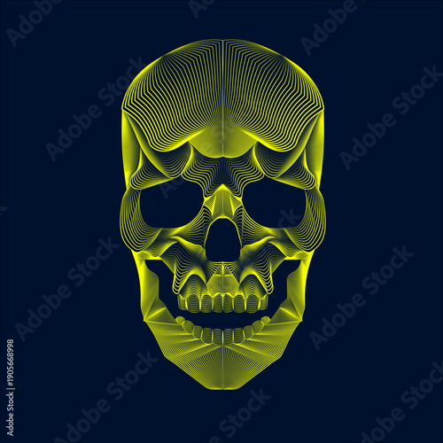 “Memento of Silence” skull line art