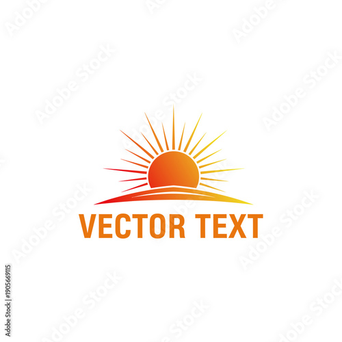 Stylized Sun Rise Logo Design With Horizon And Gradient Colors On White Background