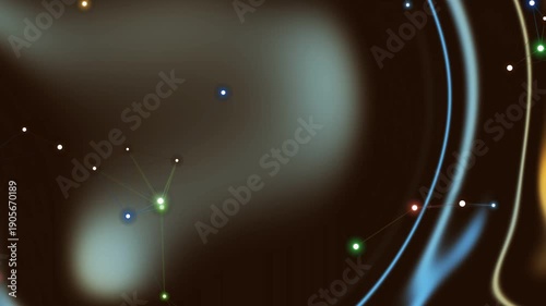 Abstract Liquid Background with Glowing Plexus Particles and Futuristic Fluid Waves 4K