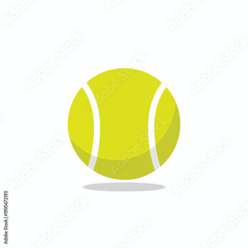 Close up of Bright Yellow Tennis Ball Isolated on White Background