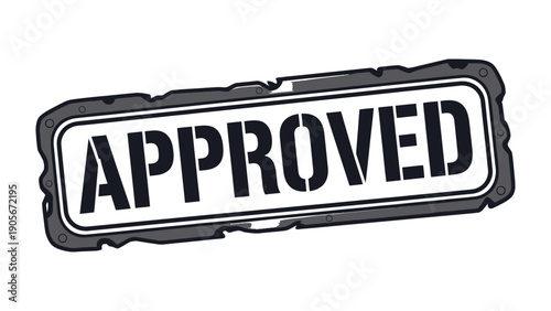 Approved Stamp Icon: This image showcases an APPROVED stamp, conveying a sense of authorization, acceptance, and validation within business and administrative contexts.