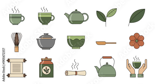 Collection of Tea Cups and Accessories.