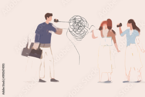 People with tangled lines