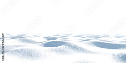 A minimalist depiction of a pristine, white snowfield with gentle drifts under a bright sky.