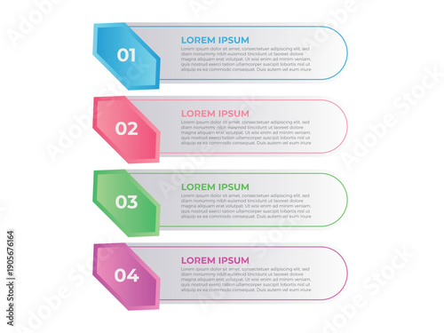Cuadro en lienzo vector illustration infographic design template with 4 steps