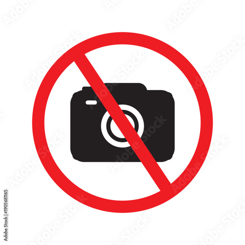 Warning,no camera allowed icon vector
