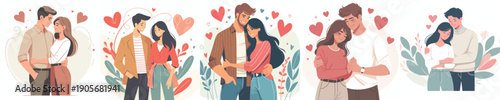 vector half body of a couple hugging affectionately on Valentine's Day