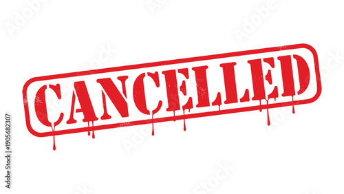 Canceled Stamp: A bold red stamp proclaims 'CANCELED', its message clear and decisive. The image conveys finality and cancellation.