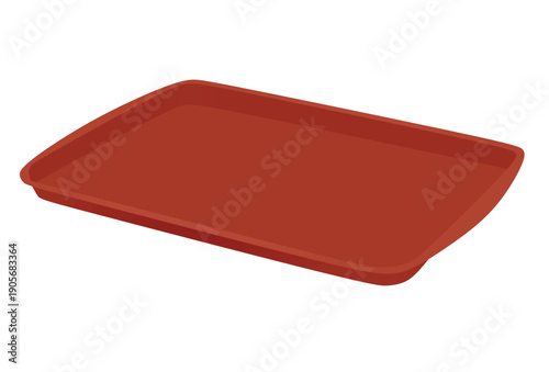 Red serving tray plate. vector