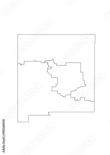 New Mexico Congressional Districts Map 119th Congress Vector Illustration USA House of Representatives Electoral Boundaries 2026 Voting Precincts Government Data Vis Black White Outline Transparent Ca