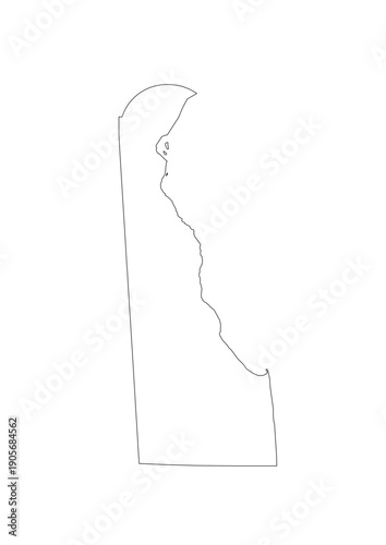 Delaware Congressional Districts Map 119th Congress Vector Illustration USA House of Representatives Electoral Boundaries 2026 Voting Precincts Government Data Vis Black White Outline Transparent Cart