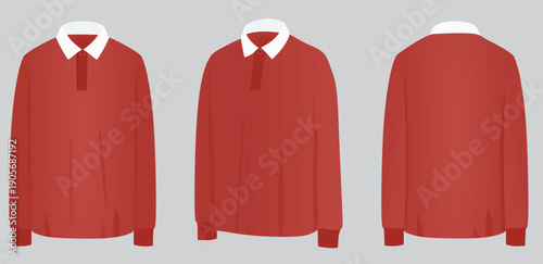 Red long sleeve t shirt. vector illustration