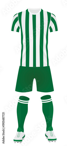 Club green and white uniform. vector
