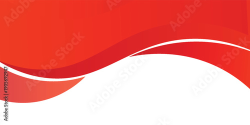 Vector red line background curve element with white space for text and message design, overlapping layers, vector