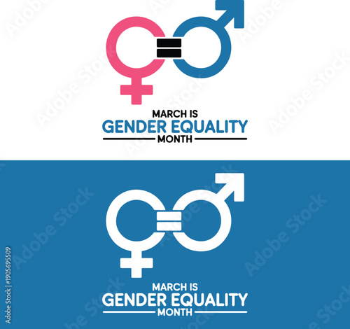 March Gender Equality Month Logo, Art & Illustration