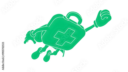 An illustration of an emergency medical kit symbolizing first aid and healthcare readiness.