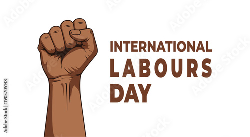 International labour's day celebration with a raised fist