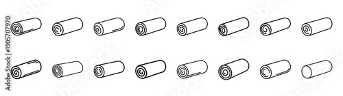 Collection of spring roll different kitchen outlines silhouette icon set.