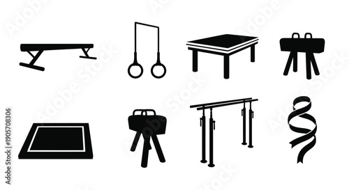 Gymnastics Equipment Vector Icons