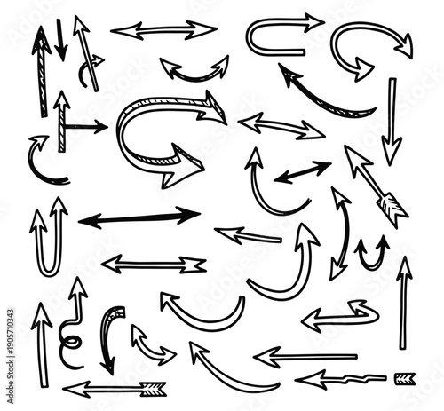 Collection of various arrow symbols and icons