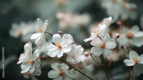White flowers delicately arranged against a dark background, creating a striking contrast and elegant visual appeal.