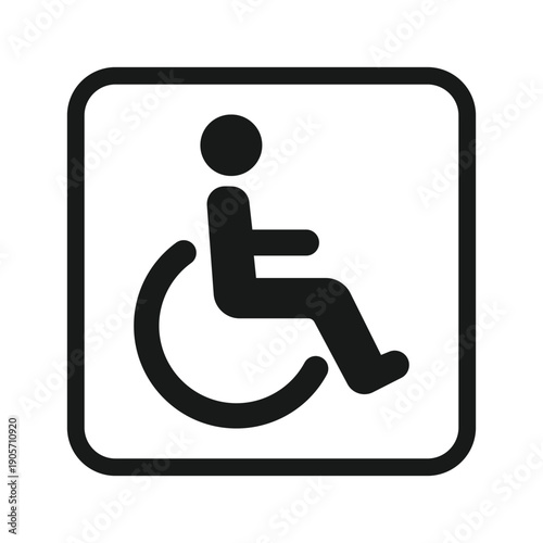 Wheelchair access  icon, accessibility symbol, disability support, and inclusive design, vector illustration.