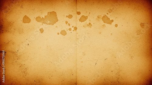 Aged, stained, and textured paper background with visible imperfections and discoloration.
