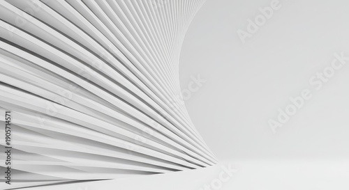 Clean, conceptual image of an abstract white spiral structure showing potential, emptiness, and endless design space ,pattern ,light ,pure