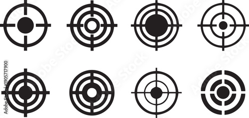 Target Crosshair Icon Set Aim Focus Sniper Scope Vector Collection