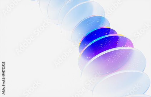 Abstract technology background for business and digital corporate design with gradient layer glass. 3d rendering