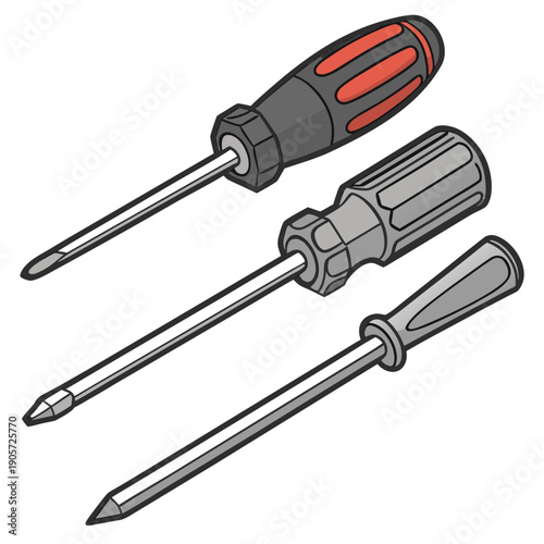 Realistic Screwdriver Set for Construction and Home Repair