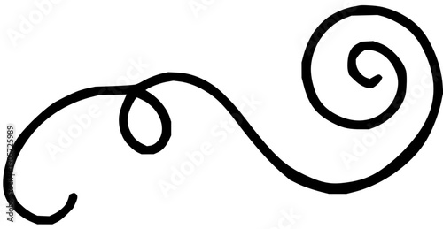 Elegant hand-drawn swirl line design element perfect for decorative accents, invitations, and classic graphic projects, offering a touch of artistic flourish