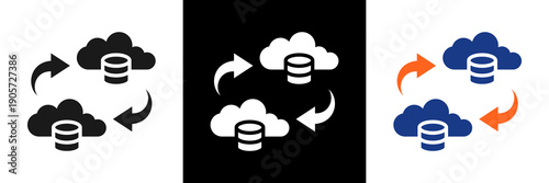 Cloud Migration Icon Set Glyph Vector Illustration