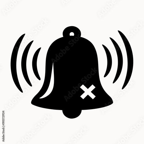 Muted notification bell icon with silence symbol
