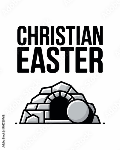 Christian Easter Resurrection Stone Tomb Design Religious Celebration