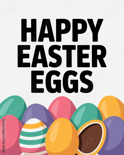 Happy Easter Eggs Chocolate Egg Collection Holiday Festive Design