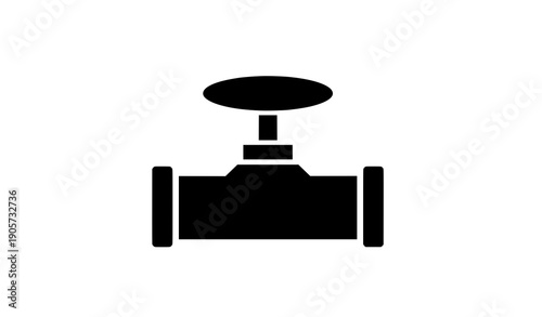 Plumbing pipe with valve icon vector illustration