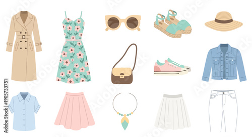 Fashion Clothing Accessories and Footwear Collection.