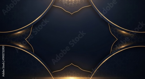 Elegant Dark Background with Gold Decorative Frame