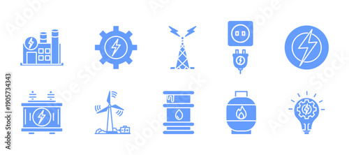 Energy and Power icon set collection .