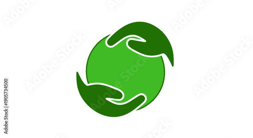 A green globe logo with two leaf-like shapes embracing it, set against a clean white background with a natural and eco-friendly mood.